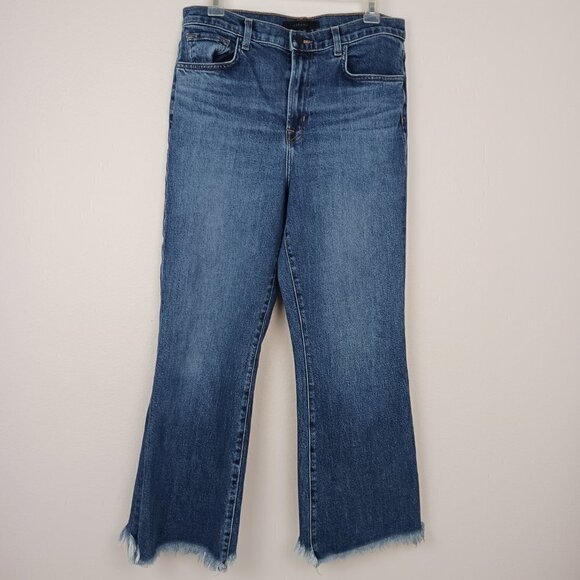 J Brand Julia High Rise Flare Hem cropped Jeans in Romance size  30 - Picture 3 of 10